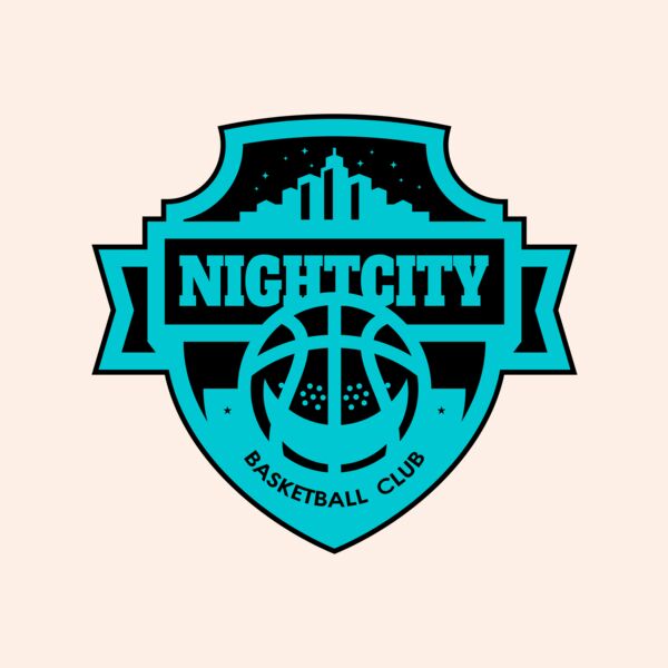 Night city Basketball club logo template Thumbnail
