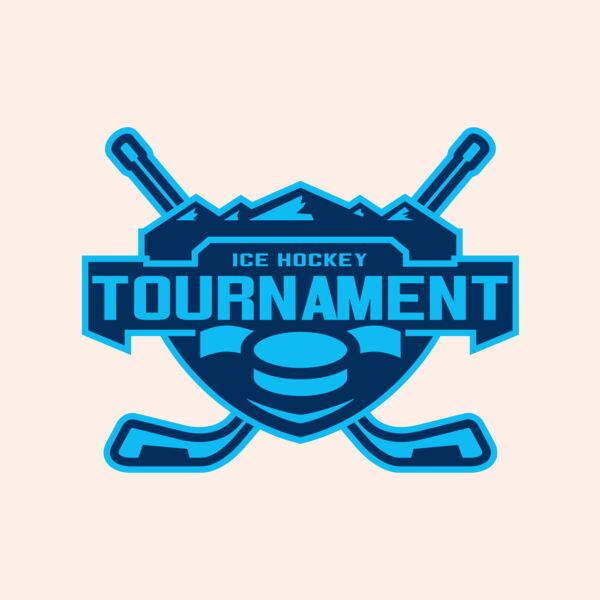 Tournament Ice Hockey logo template Thumbnail