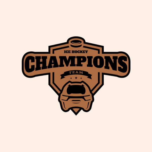 Champions Team Ice Hockey logo template Thumbnail