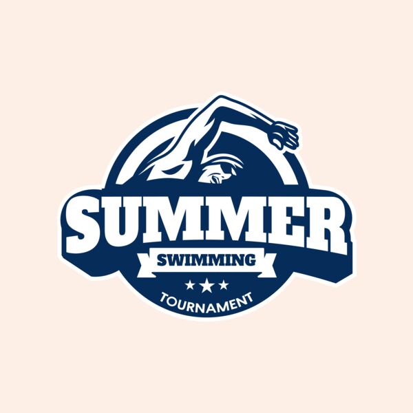 Summer Swimming Tournament logo template Thumbnail