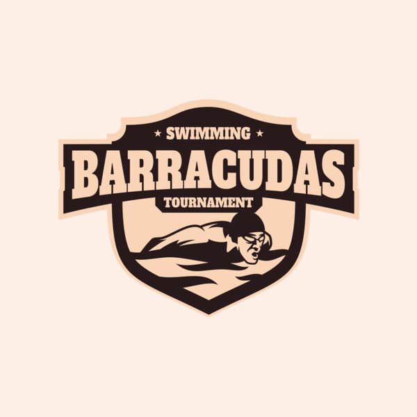 Barracudas Swimming Tournament logo template Thumbnail