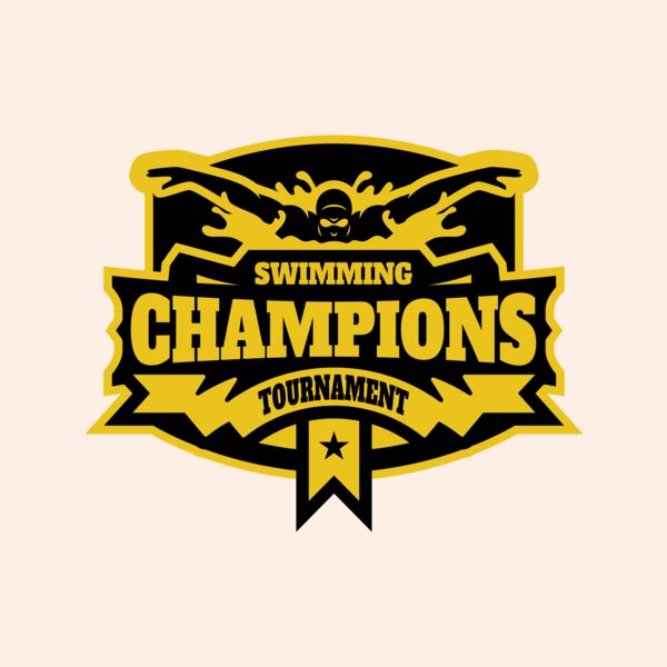 Champions Swimming Tournament logo template Thumbnail