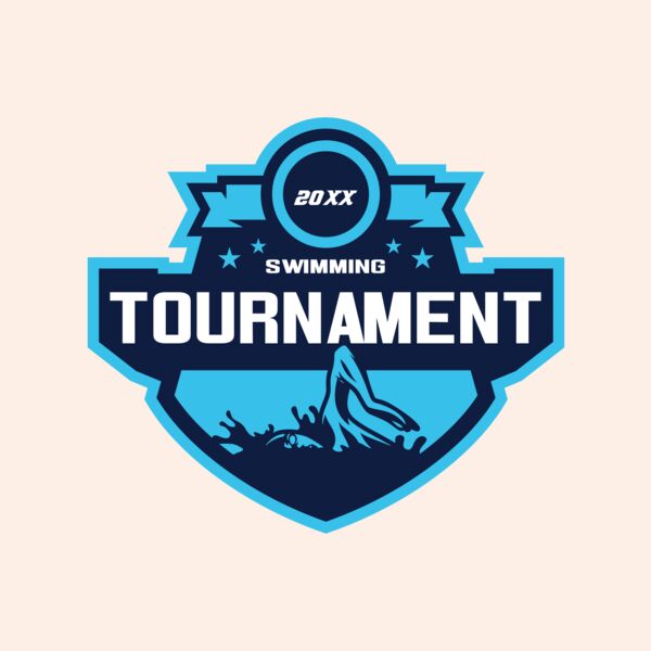 Swimming Tournament logo template Thumbnail