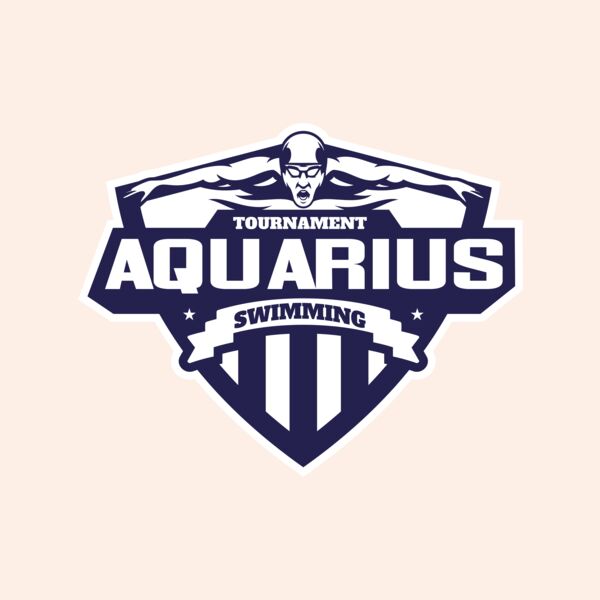 Aquarius Swimming Tournament logo template Thumbnail