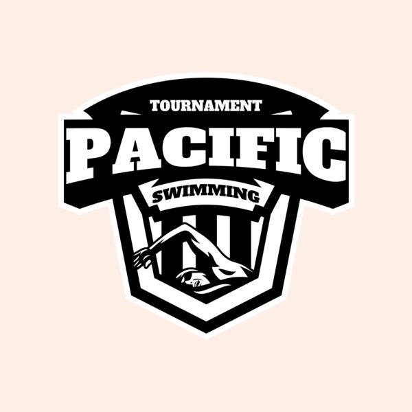 Pacific Swimming Tournament logo template Thumbnail