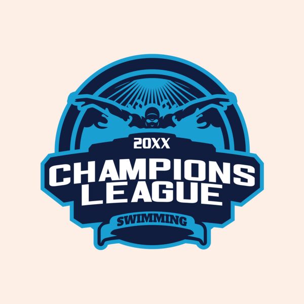 Champions League Swimming logo template Thumbnail