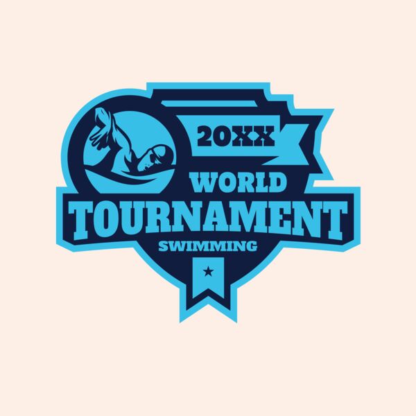 Tournament World  Swimming logo template Thumbnail