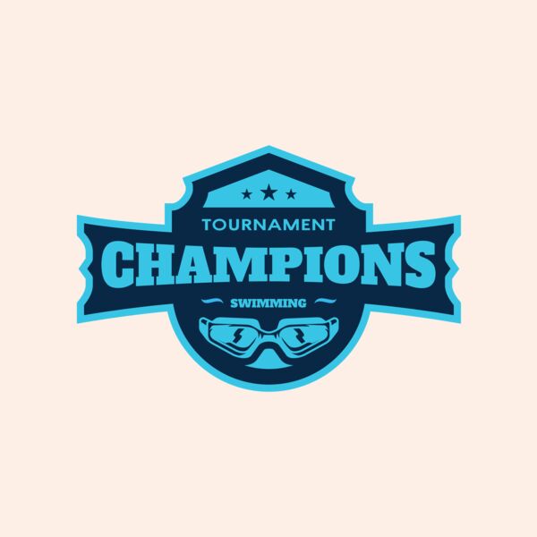 Champions Tournament Swimming logo template Thumbnail