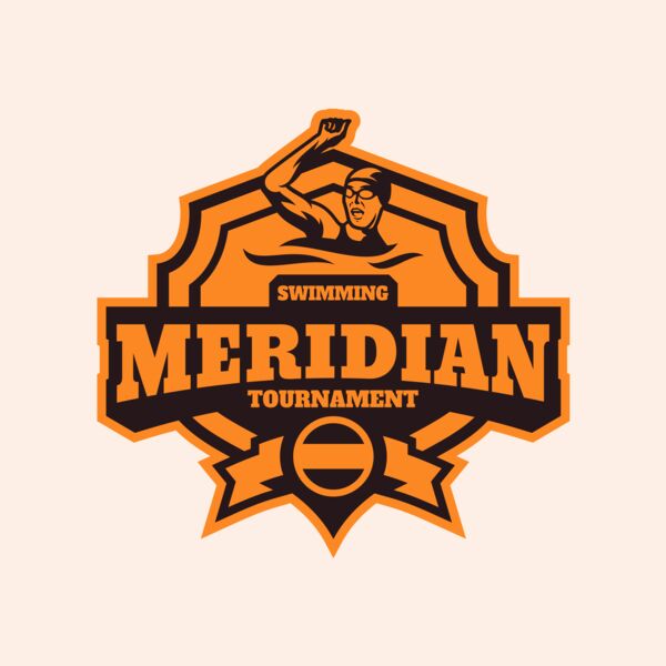 Meridian Tournament Swimming logo template Thumbnail
